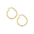 9Ct Yellow Gold Diamond Cut Hollow Hoop Earrings