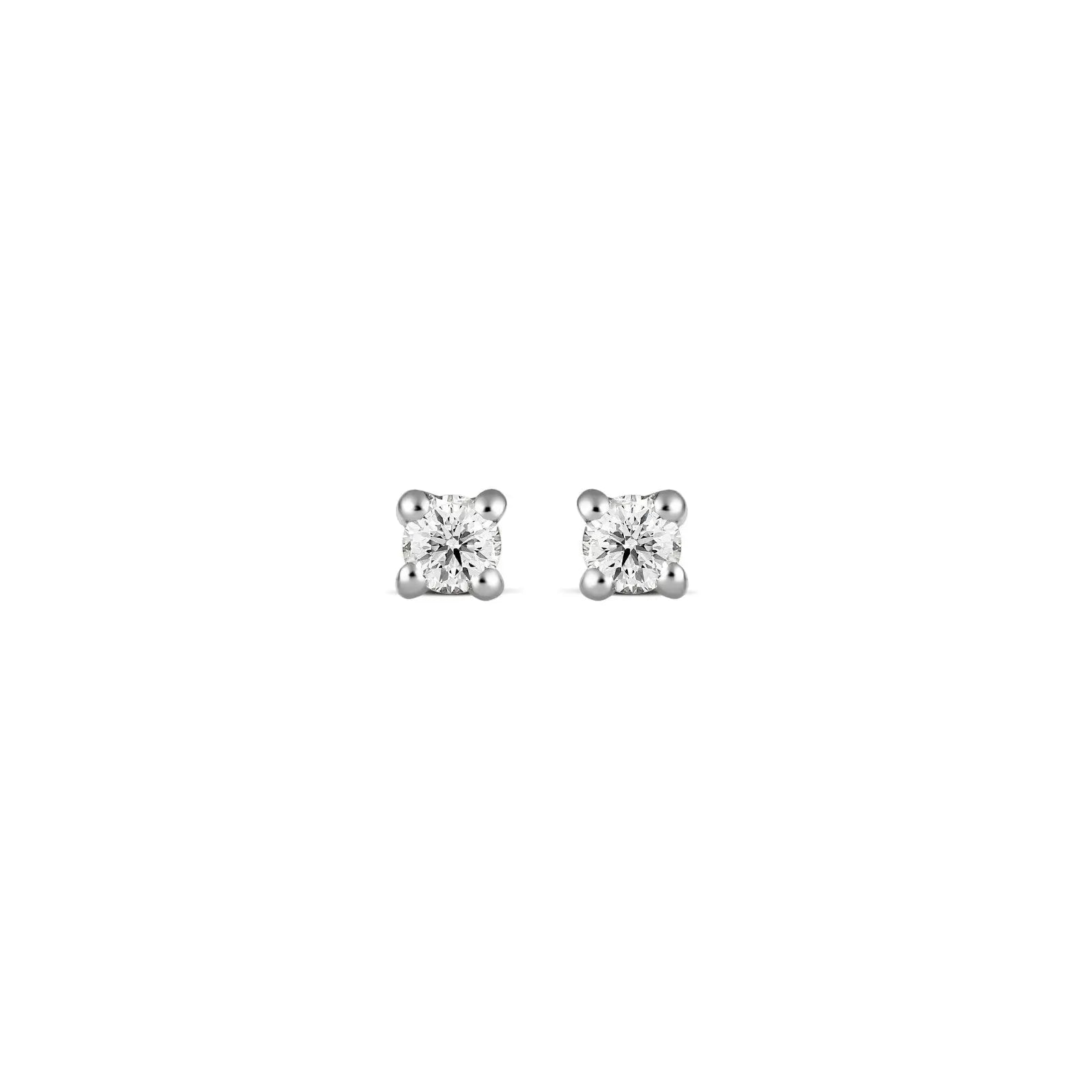 9Ct White Gold Diamond Claw Set Stud Earrings
