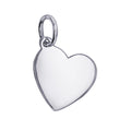 Sterling Silver Engravable Heart Pendant