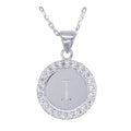 Sterling Silver Cubic Zirconia Letter I Pendant On Chain