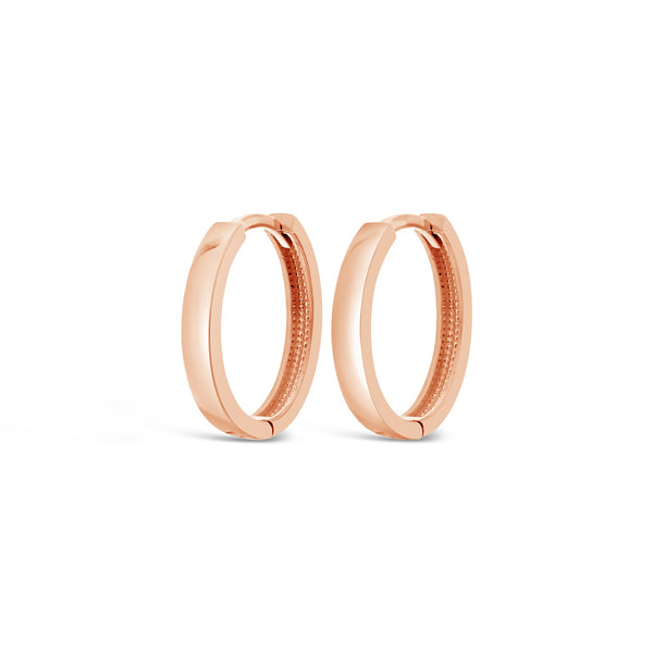 9ct Rose Gold Oval Plain Huggies - alternate view