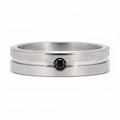 Men's Titanium And Black Diamond Ridge Wedding Ring