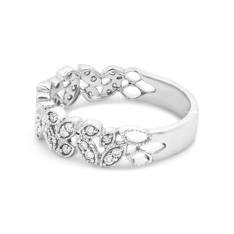 0.22ct Round Natural Diamond Wreath Ring - alternate view