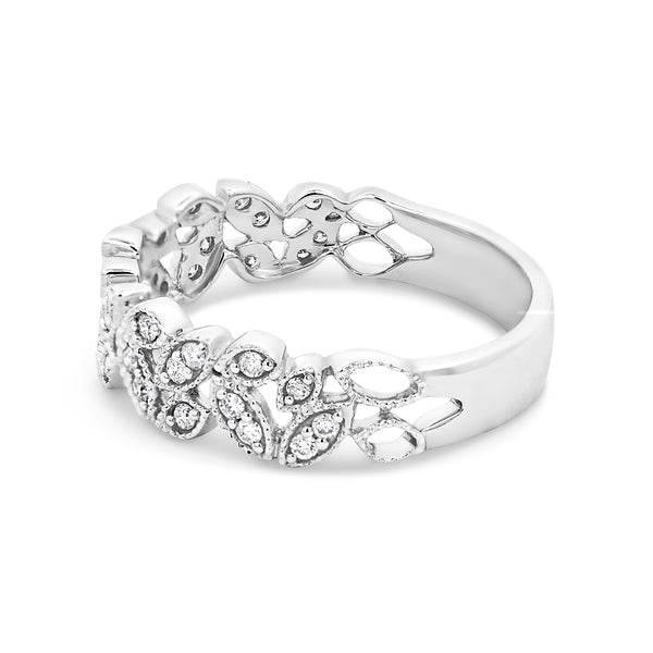 0.22ct Round Natural Diamond Wreath Ring - alternate view
