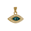 9ct Yellow Gold Cubic Zirconia Greek Eye Pendant
