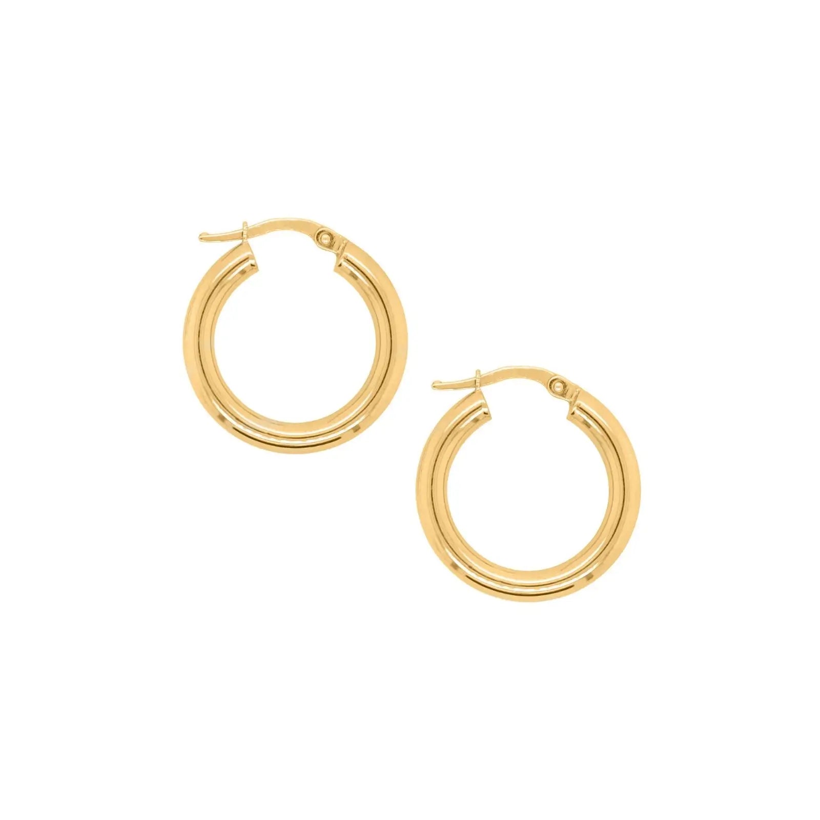 9ct Gold 15mm Italian Hoops