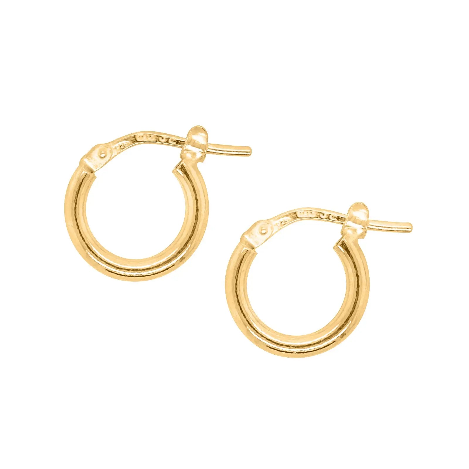 9ct Gold Tiny 8mm Italian Hoops