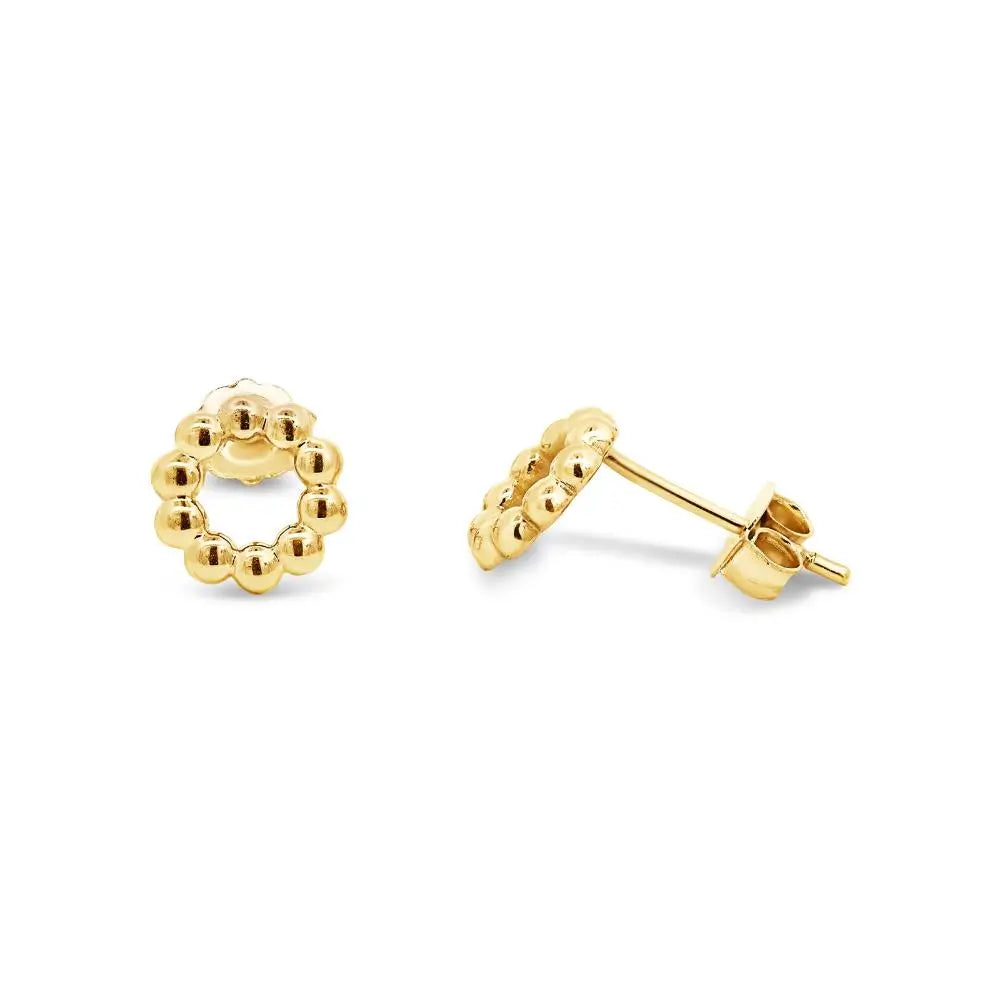 9ct Italian Gold Open Circle Bauble Stud Earrings