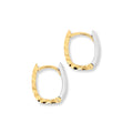 9ct Italian Two Tone Diamond Cut Oval Hoop Huggie Earrings