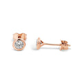 9ct Rose Gold Cubic Zirconia Stud Earrings
