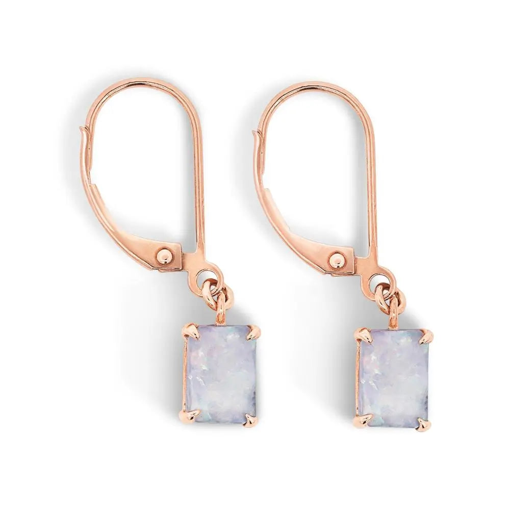 9ct Rose Gold Australian Opal Drop Earrings