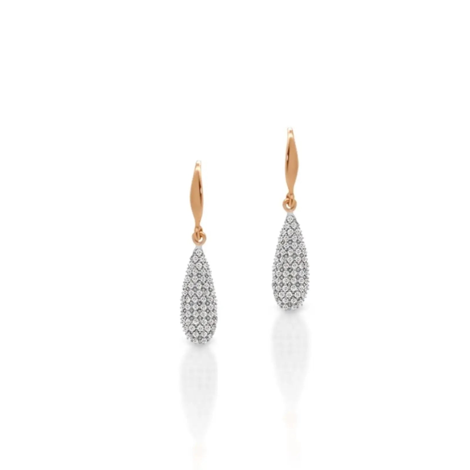 9ct Rose Gold Briolette Diamond Earrings