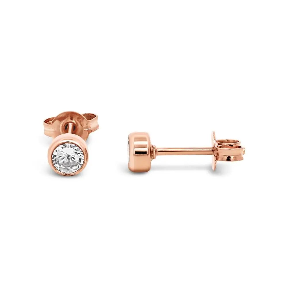 9ct Rose Gold Cubic Zirconia Earrings