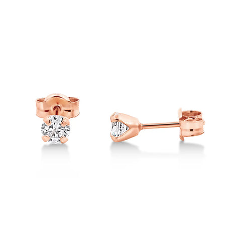 9ct Rose Gold Cubic Zirconia Set Stud Earrings