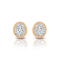 9ct Rose Gold Diamond Solitaire Earrings