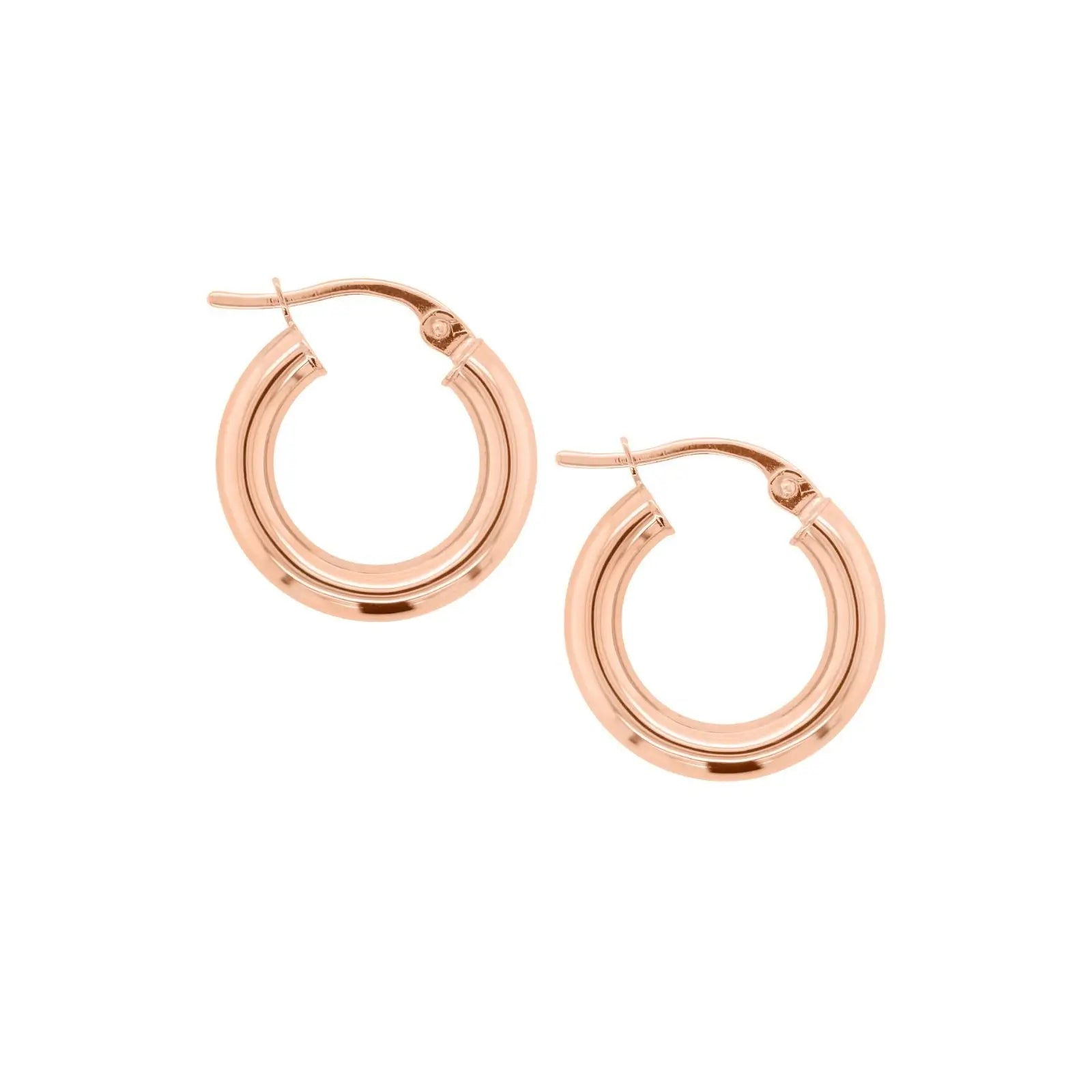 9ct Rose Gold Italian 10mm Hoops