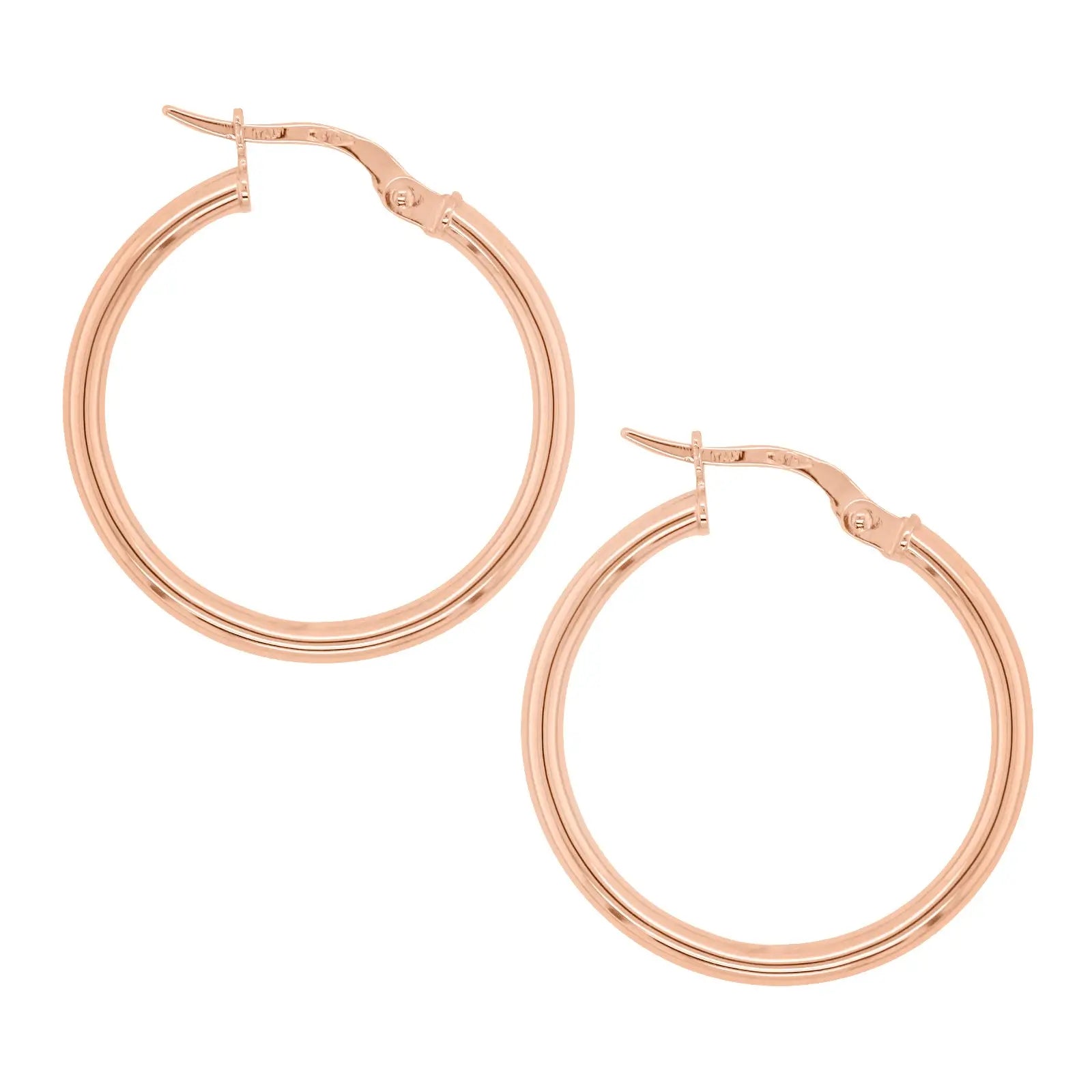 9ct Rose Gold Italian 20mm Hoops