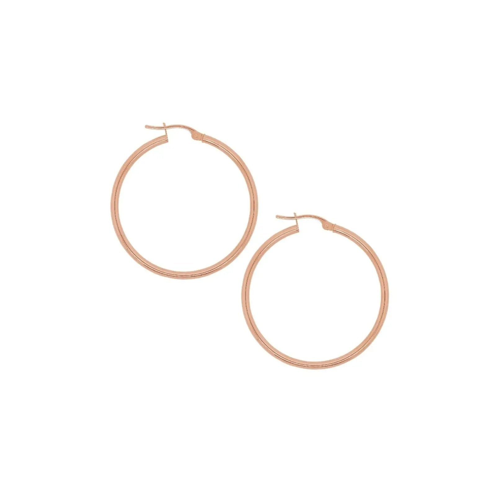 9ct Rose Gold Italian Hoop Earrings