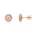 9ct Rose Gold Morganite & Diamond Stud Earrings
