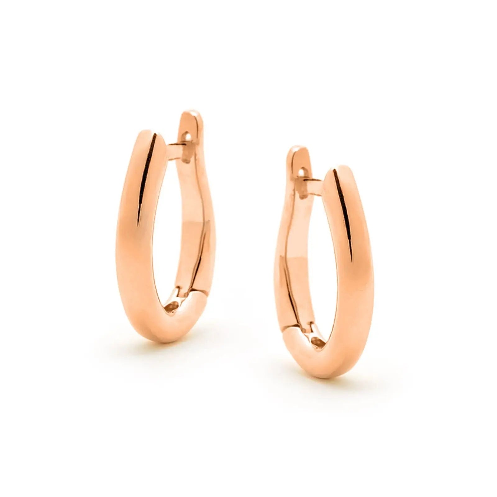 9ct Rose Gold Oval Polished Dome Hoops