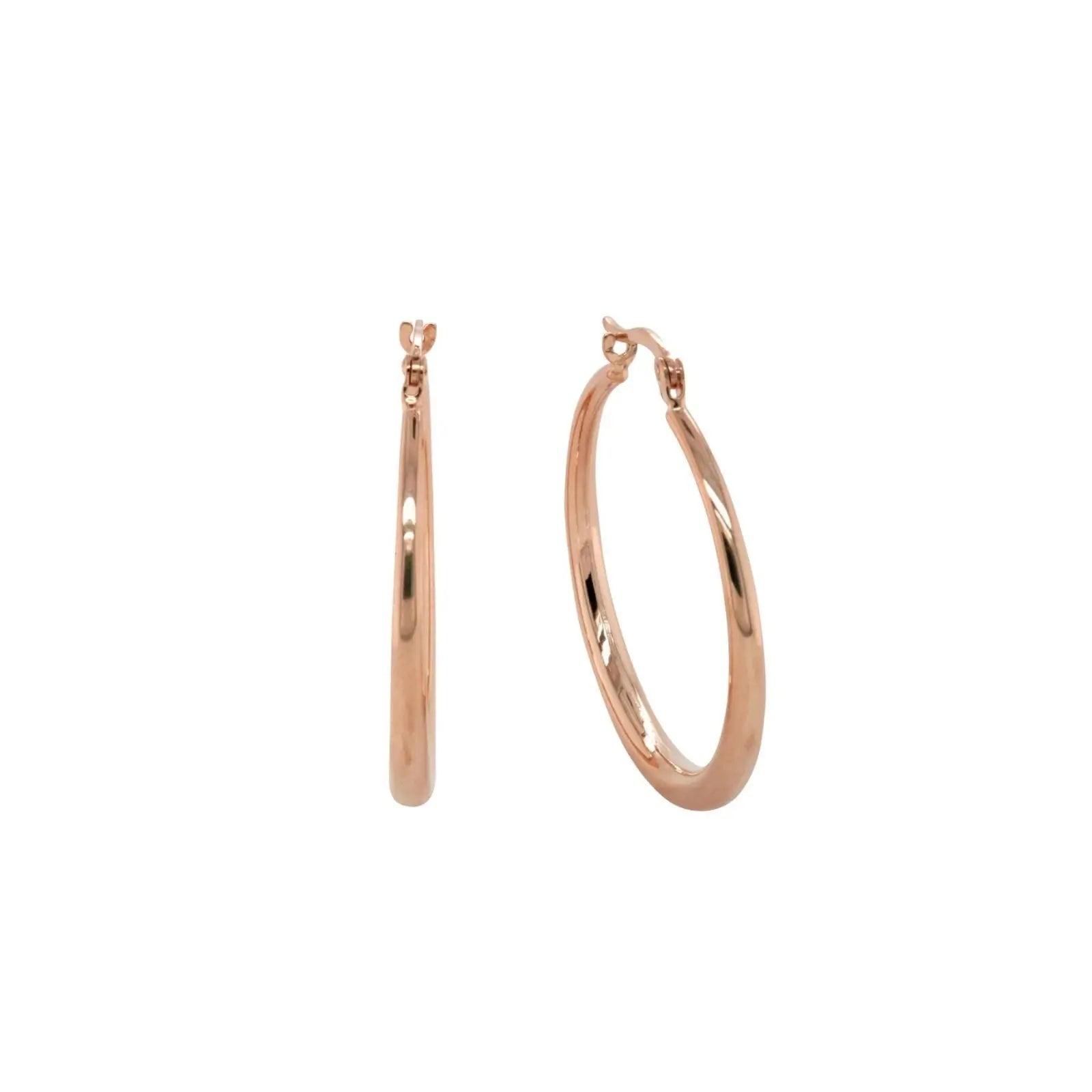 9ct Rose Gold Silver Filled Hoops