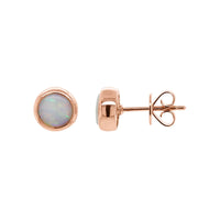 9ct Rose Gold White Australian Opal Studs