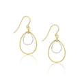 9ct Two Tone Double Teardrop Earring 35mm