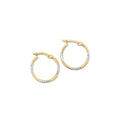 9ct Two Tone silver filled Diamond Cut 15mm Hoop Earrings