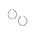 9ct White Gold 15mm Italian Hoops