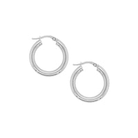9ct White Gold 15mm Italian Hoops
