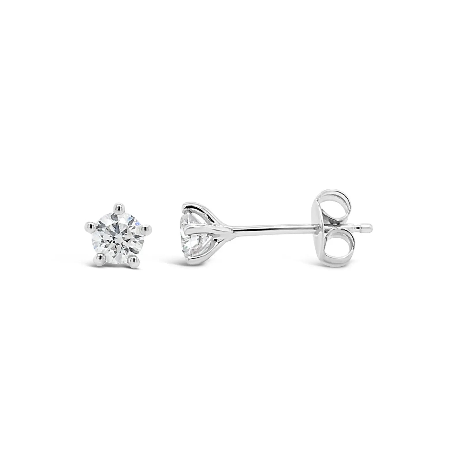 9ct White Gold 5 Claw 0.39ct Diamond Studs