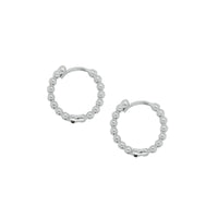 9ct White Gold  Beaded Huggie