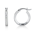 9ct White Gold Cubic Zirconia Hoop Earrings