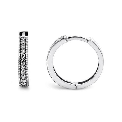 9ct White Gold Cubic Zirconia Set Huggies