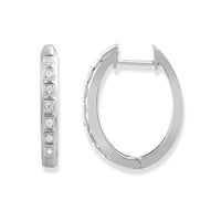 9ct White Gold Illusion Set Diamond Huggies