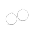 9ct White Gold Italian Hoop Earrings