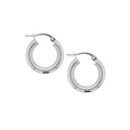 9ct White Gold Italian Hoops