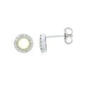 9ct White Gold Open Circle Diamond Set Stud Earrings