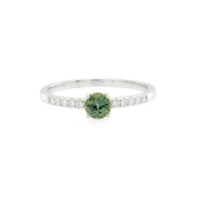 9ct White Gold Parti Sapphire & Diamond Dress Ring