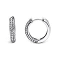 9ct White Gold Pave Set Cubic Zirconia Huggie Earrings