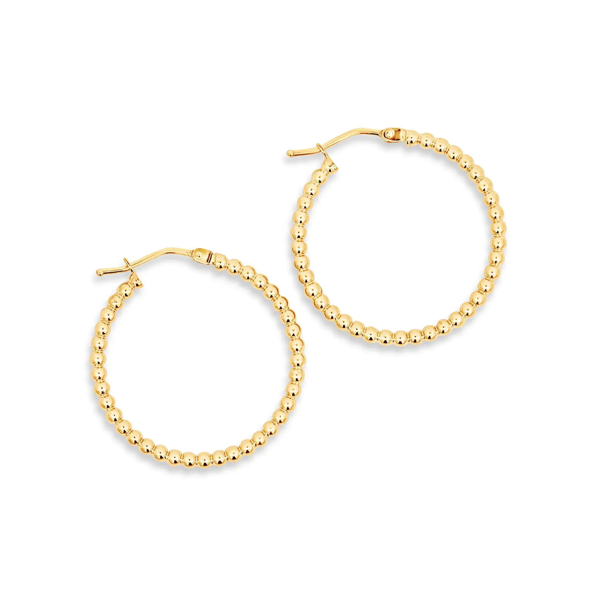 9ct Yellow Gold 15mm Ball Hoop Earrings