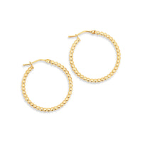 9ct Yellow Gold 15mm Ball Hoop Earrings