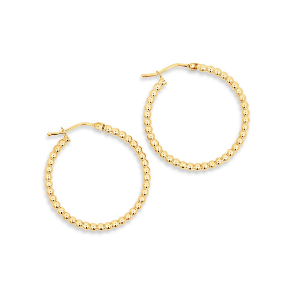 9ct Yellow Gold 15mm Ball Hoop Earrings