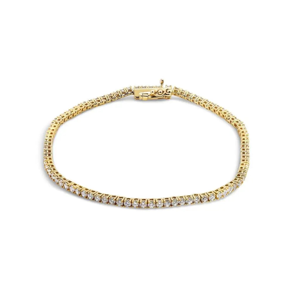 9ct Yellow Gold 2ct Lab Grown Diamond Tennis Bracelet