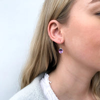 9ct Yellow Gold Amethyst Earrings