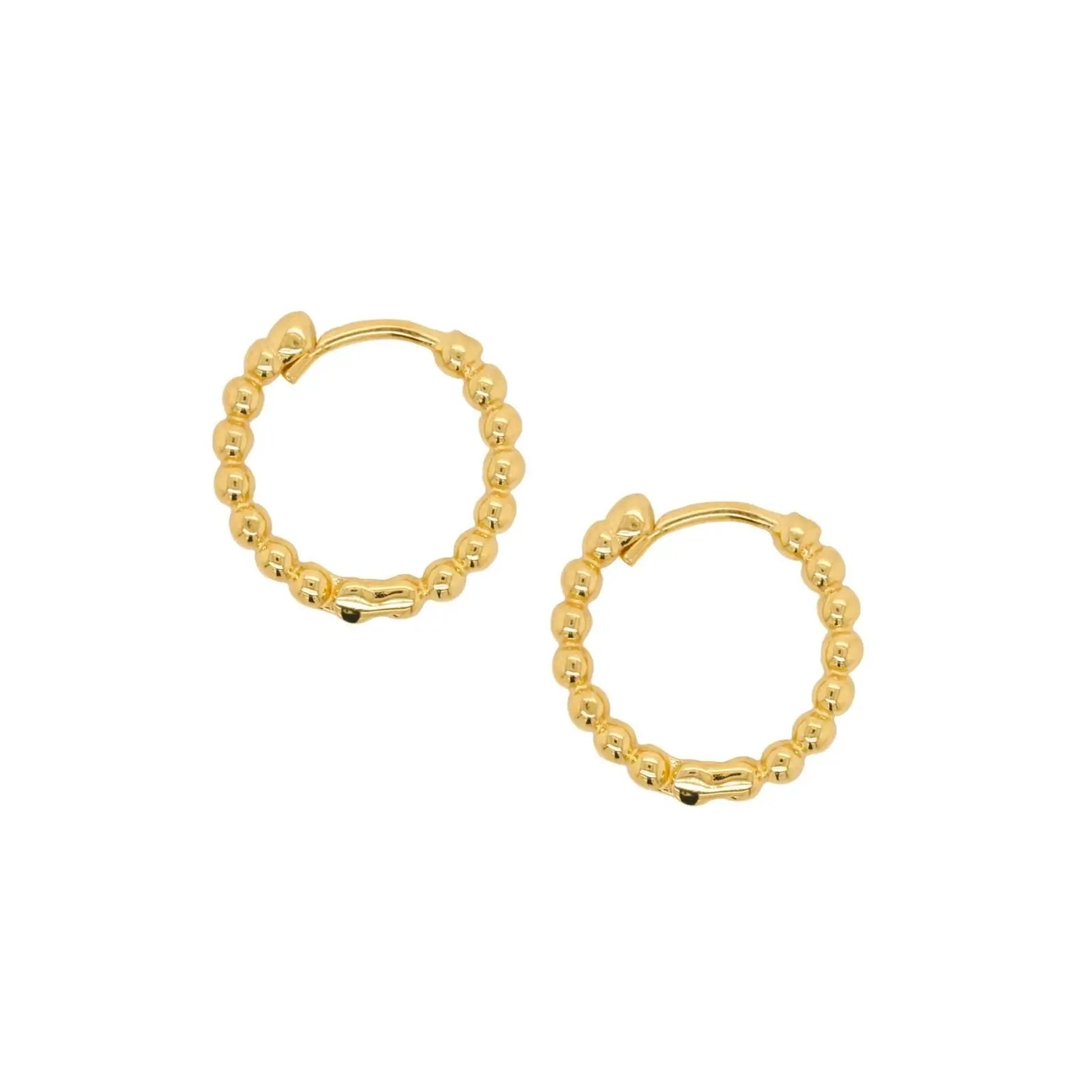 9ct Yellow Gold Beaded Huggie Earring