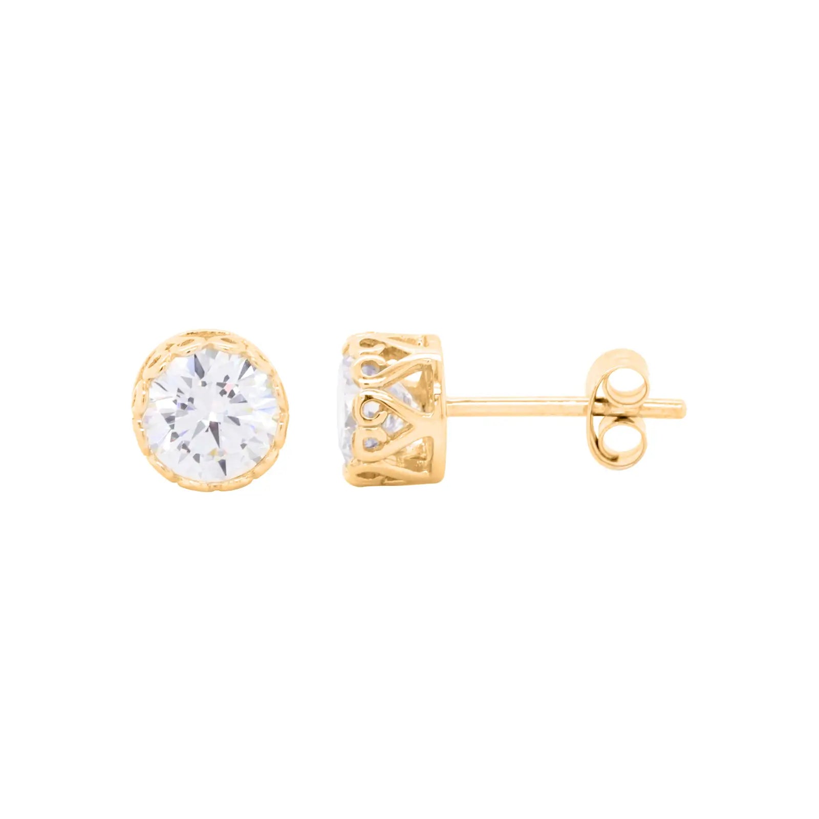 9ct Yellow Gold CZ Stud Earrings