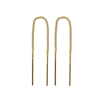 9ct Yellow Gold Chain Thread Earrings