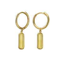 9ct Yellow Gold Citrine Drop Huggies