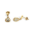 9ct Yellow Gold Cubic Zirconia Set Teardrop Earrings